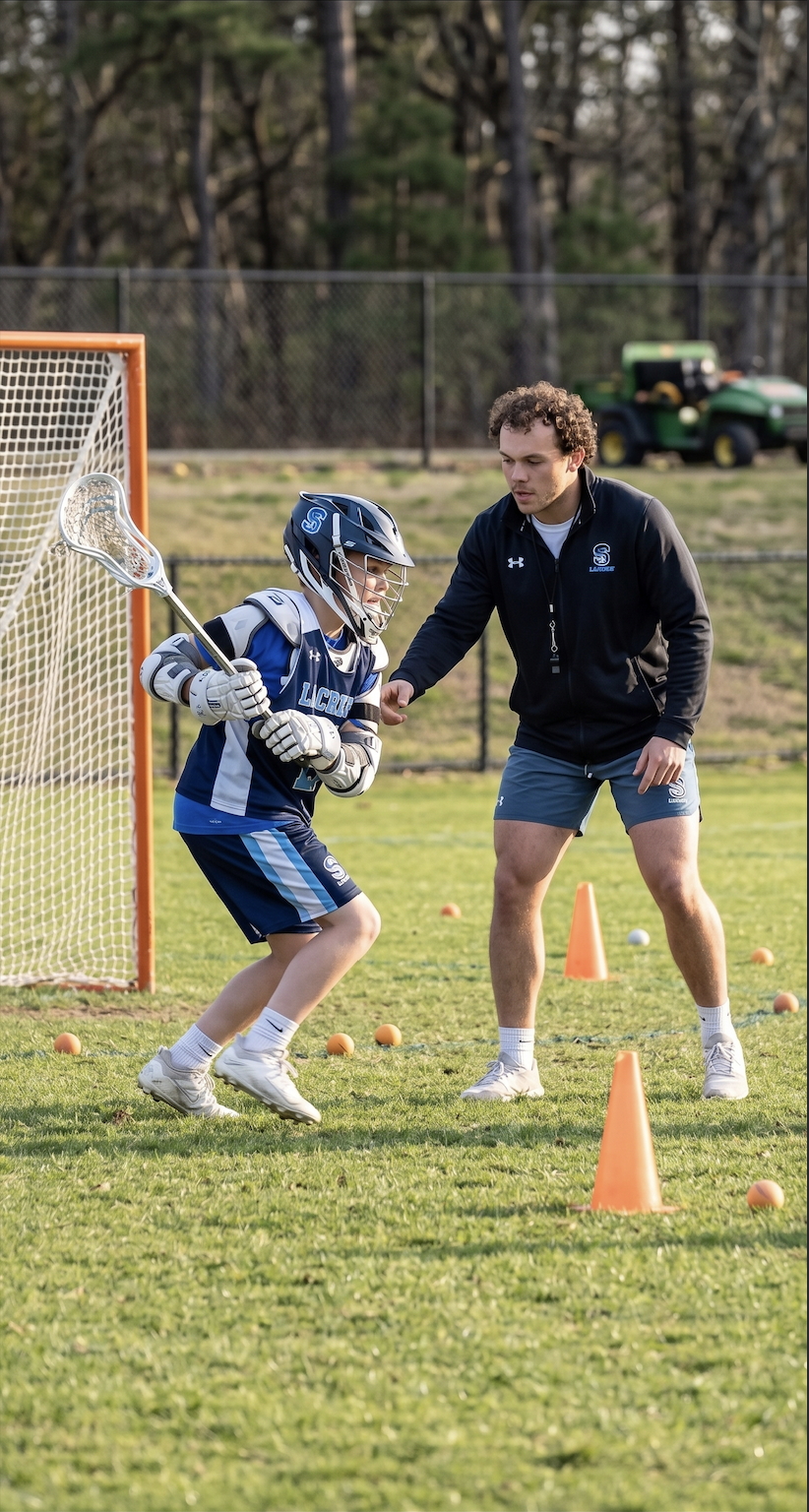 One-on-one lacrosse training session